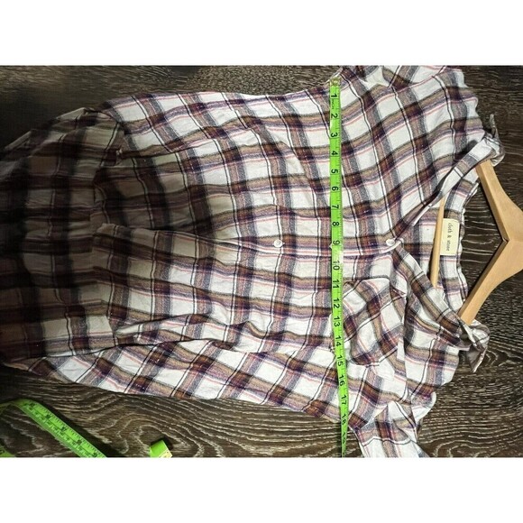 Anthropologie Cloth Stone Plaid Button Up Shirt Women XS - Picture 7 of 7